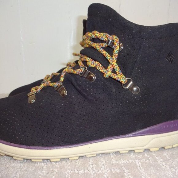 𝅺columbia Transit Mid Unisex Size 8 US Black Lace up Boot Shoes YU3560-010 - Picture 6 of 9